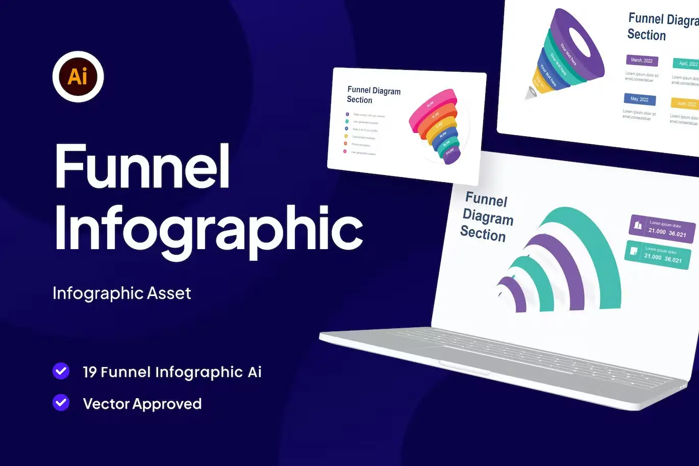 Funnel Infographic Asset Illustrator