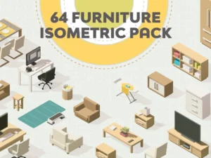 furniture isometric flat set1