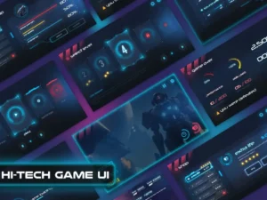 futuristic game ui with hud01