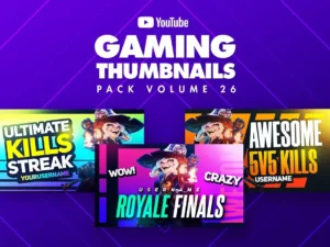 gaming youtube thumbnails pack1