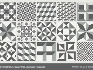 geometric monochrome seamless patterns1