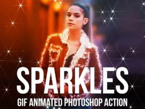 gif animated sparkles photoshop action01