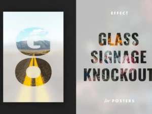 glass knockout effect for posters