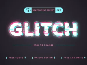 glitch editable text effect font style1