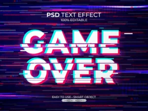 glitch game over text effect