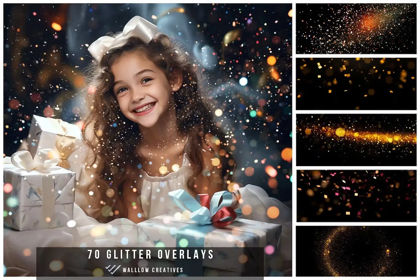 Glitter and Sparkle overlay, Gold dust overlay