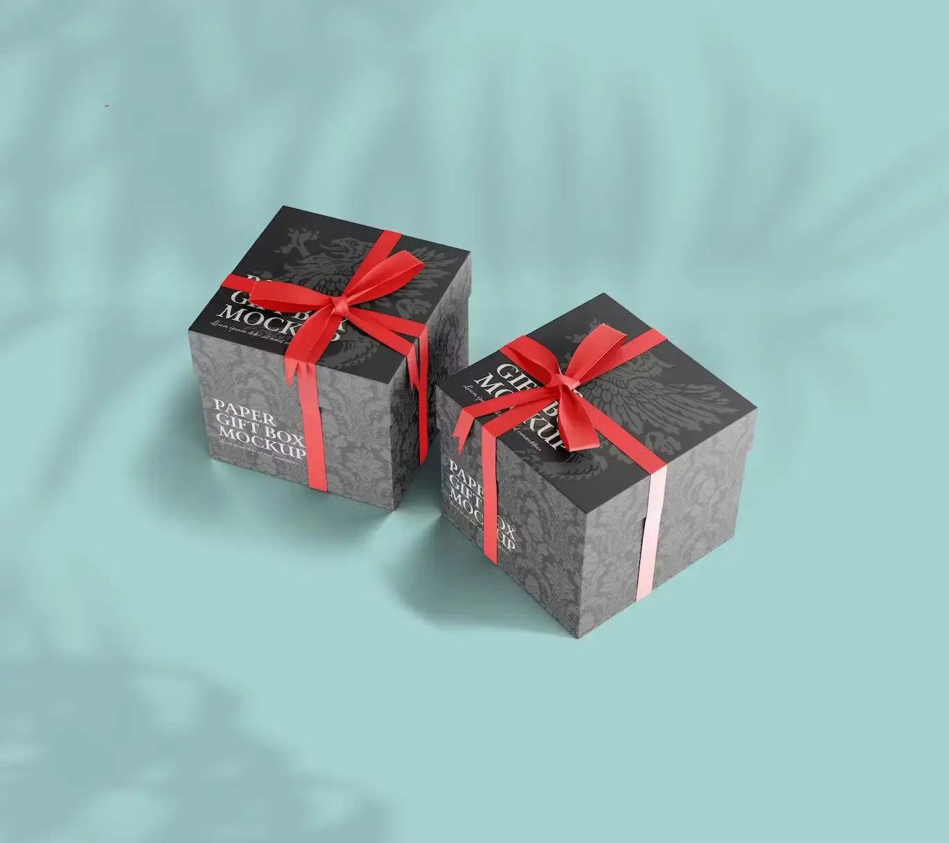 Set Gift Box Mockup with Bow Mockup 4 glossy gift box mockup6