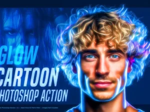 glow cartoon photoshop action1