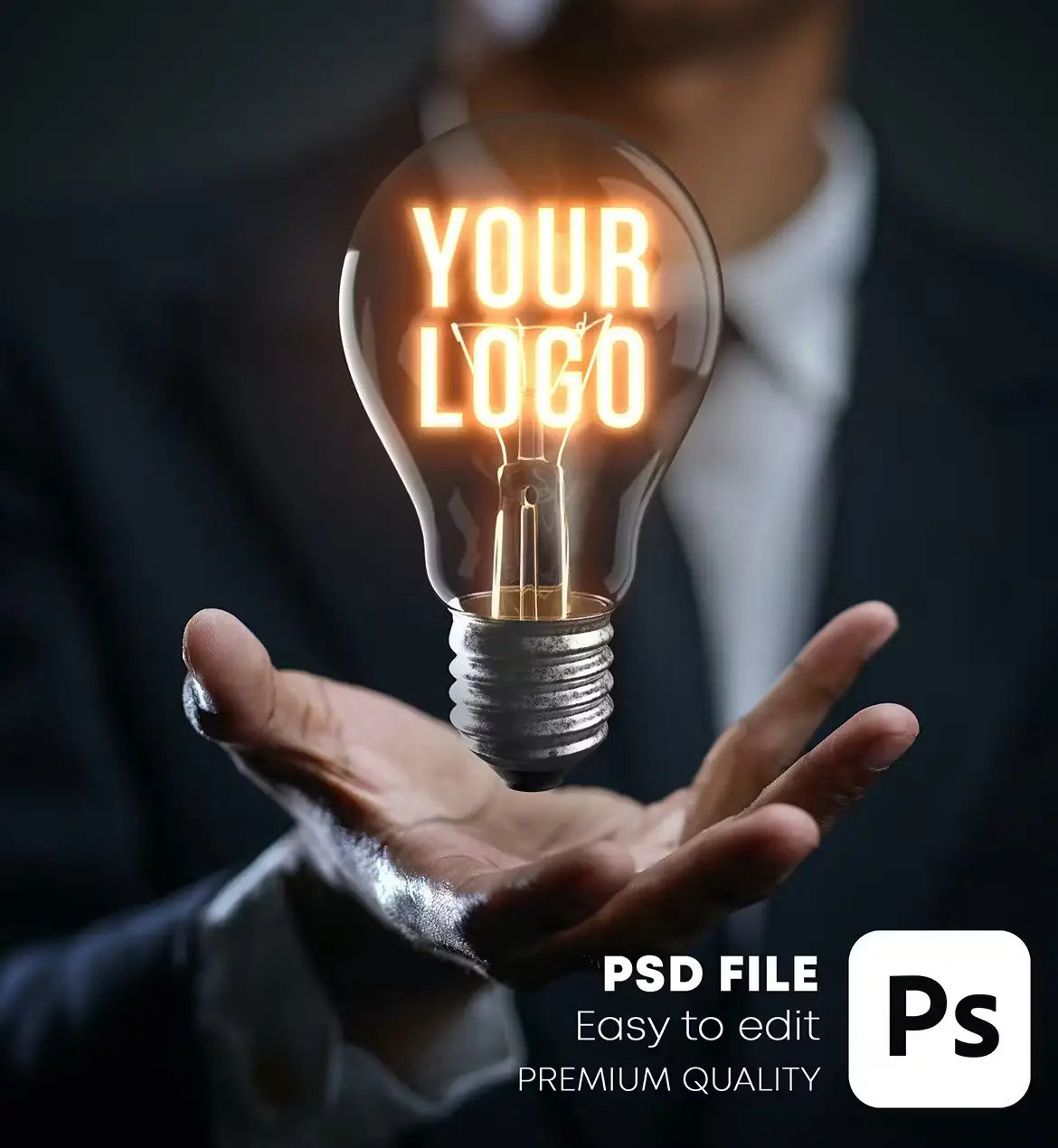 Glowing Bulb Logo Mockup Bundle 3 glowing bulb logo mockup bundle2