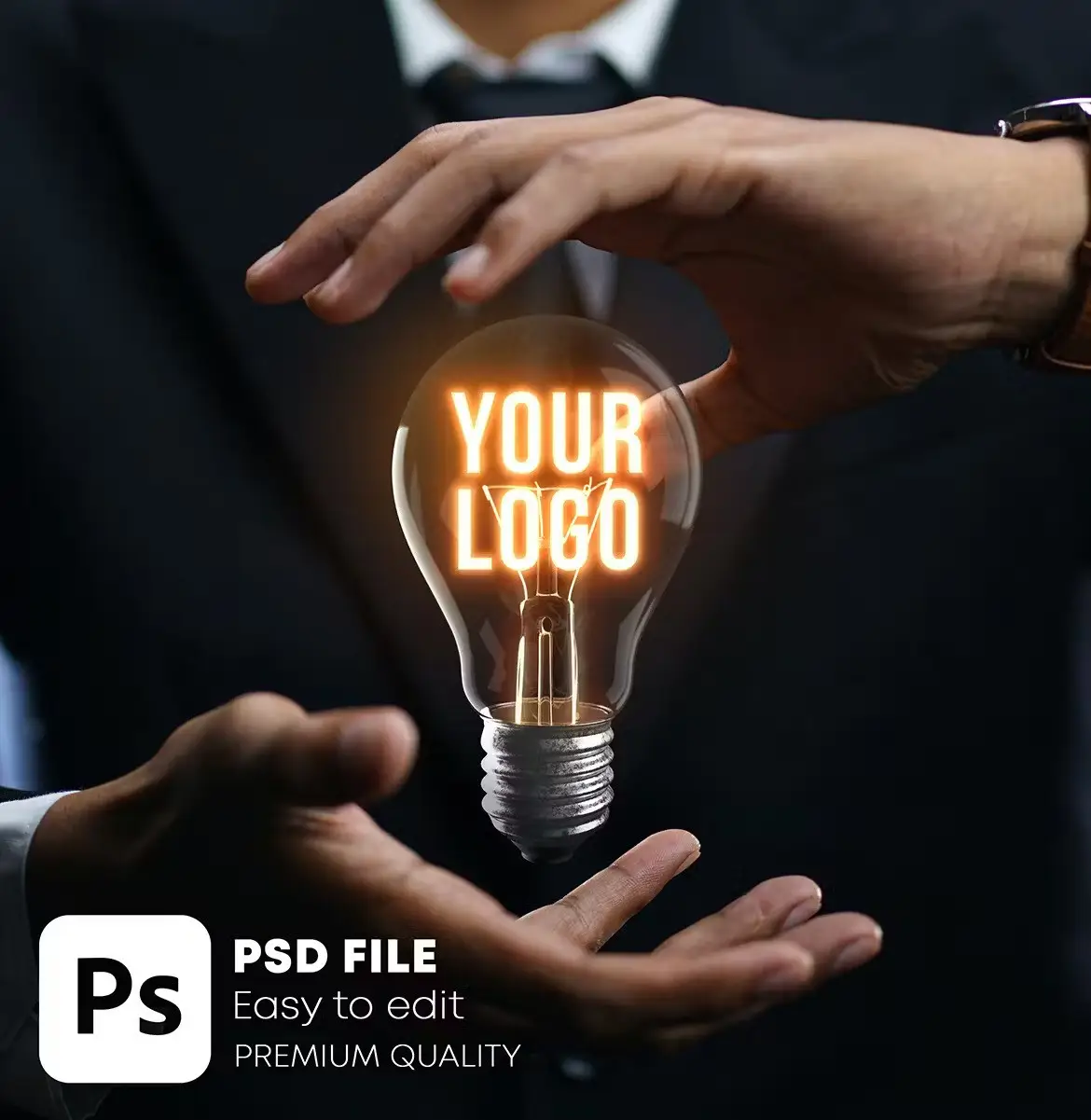 Glowing Bulb Logo Mockup Bundle 5 glowing bulb logo mockup bundle4