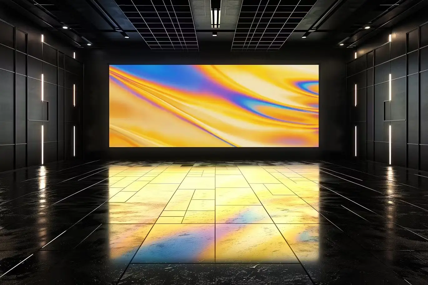 Glowing LED Screen Mockup