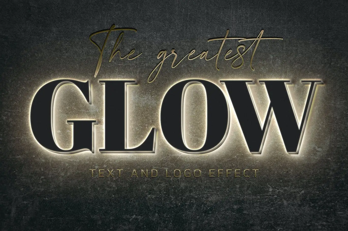 Glowing Wall Logo Mockups