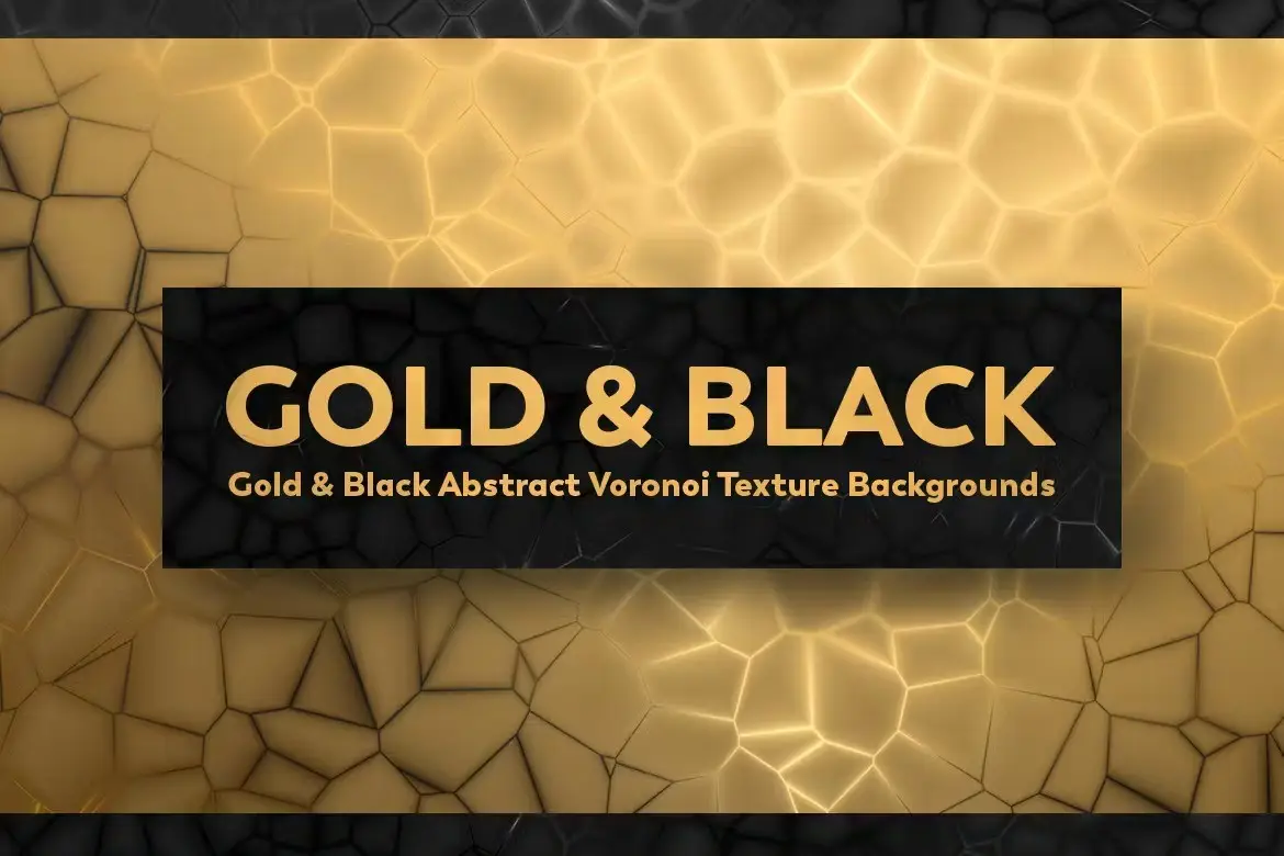 Gold & Black Abstract Voronoi Texture Backgrounds