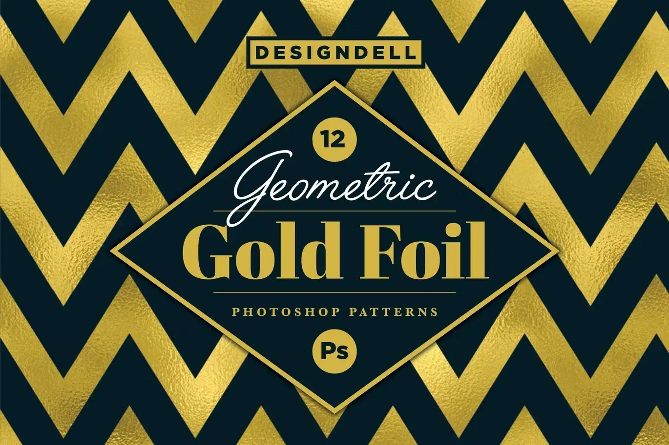 Gold Foil Geometric PSD Patterns