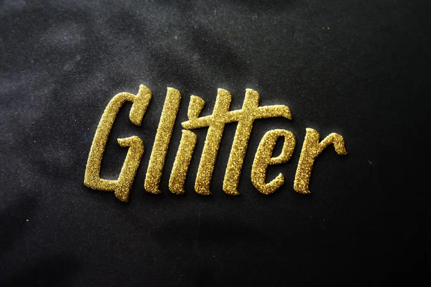 Gold Glitter Text Effect and Logo Mockup