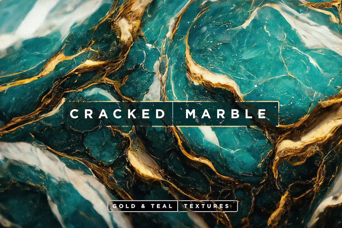 Gold & Teal Cracked Marble Textures