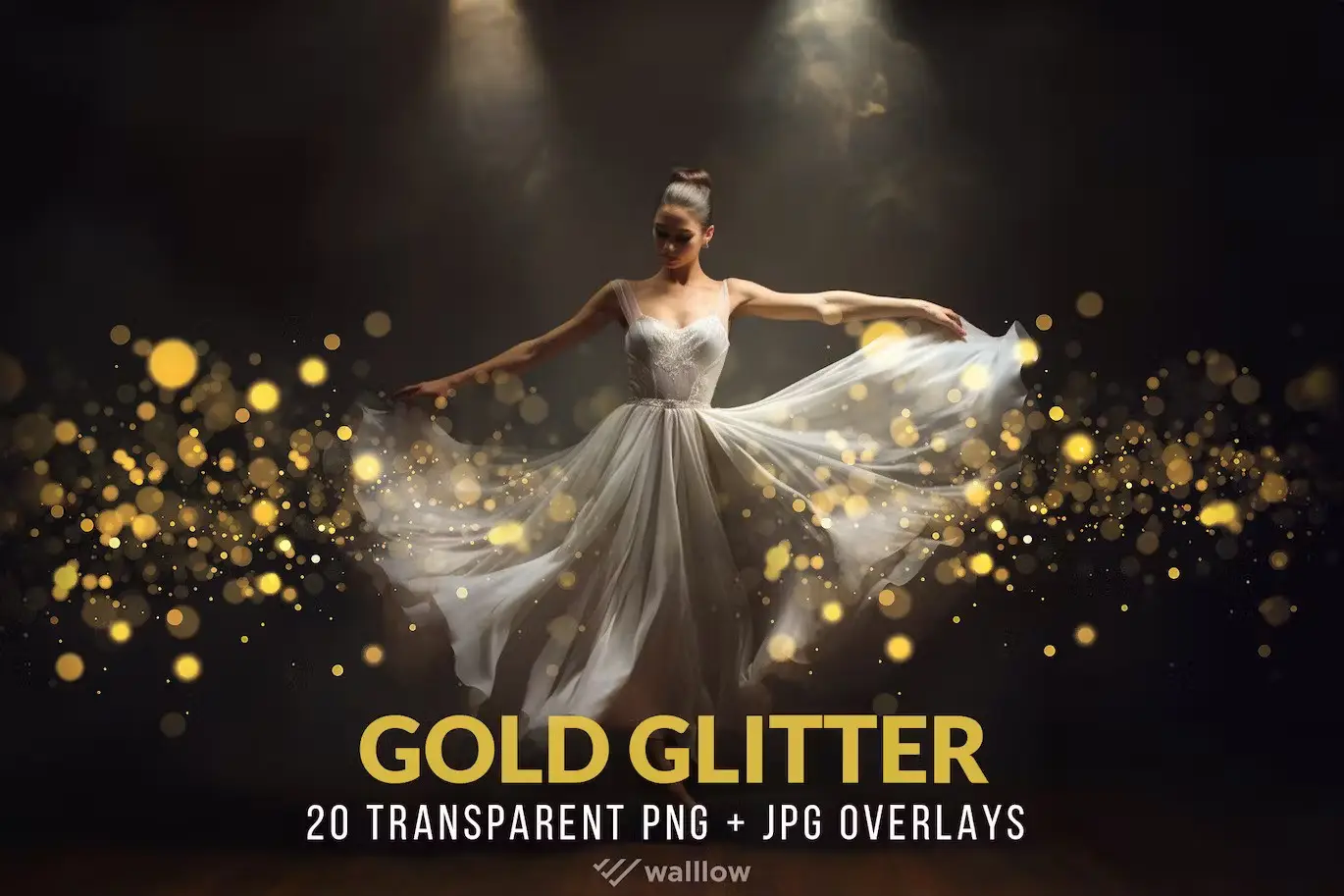 Golden Glitter and sparkle PNG overlays
