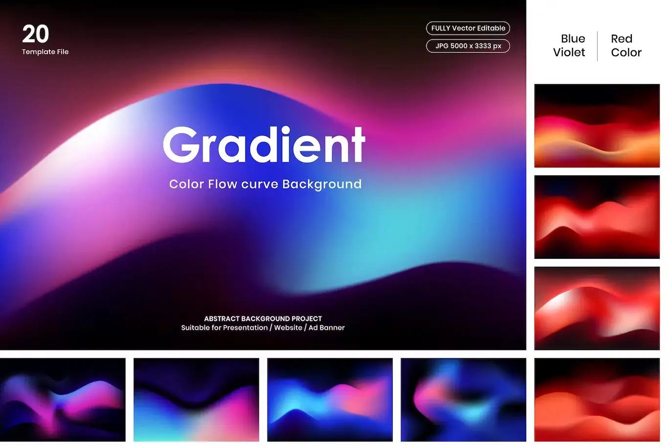 Gradient Color Flow Curve Background