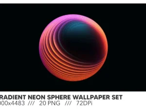 gradient neon sphere wallpaper set1