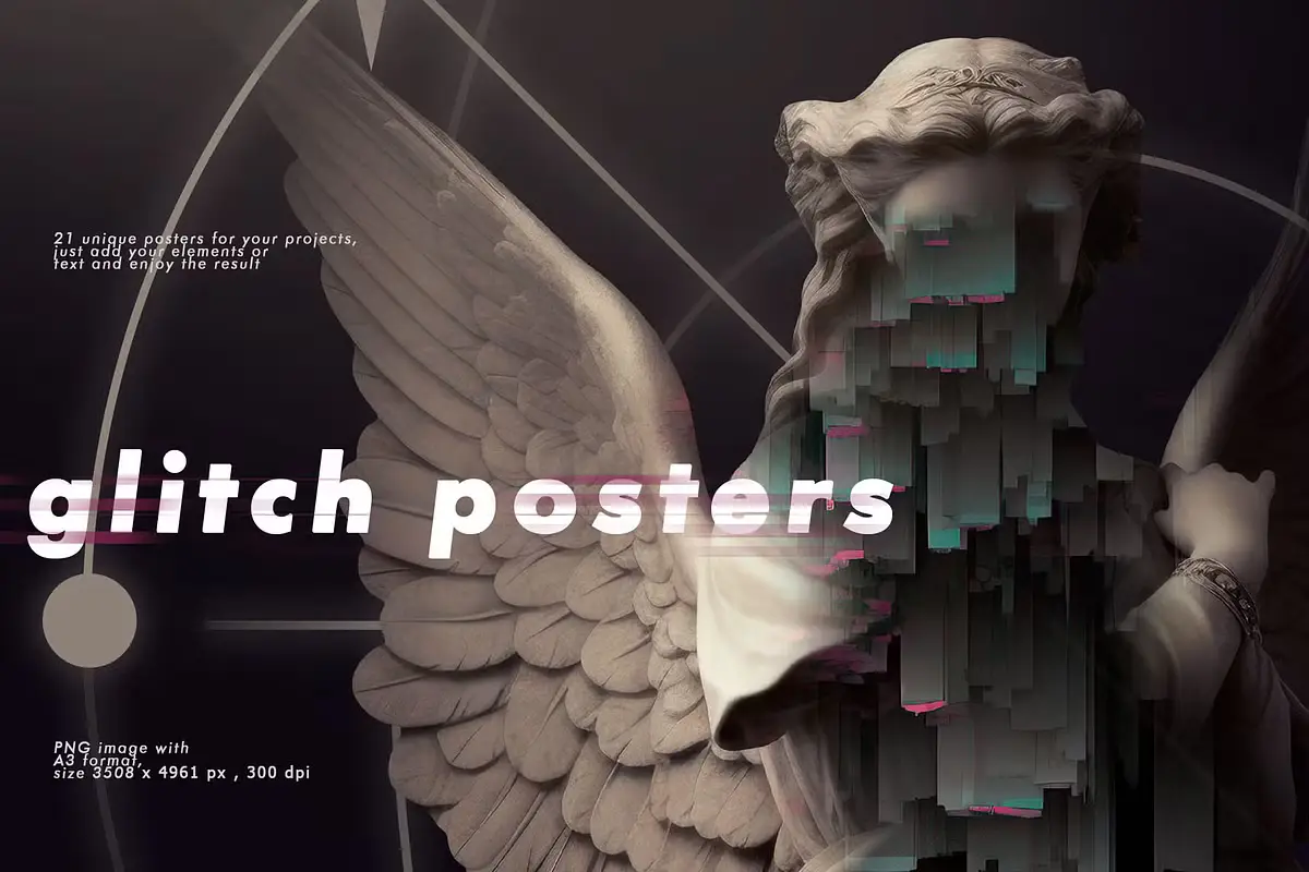 GLITCH SCULPTURES COLLECTION 4 gradient shapes collection 13