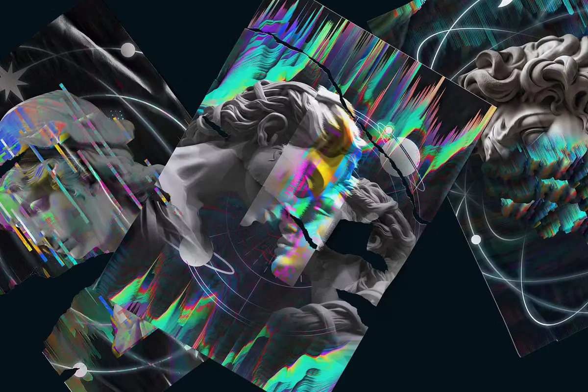 GLITCH SCULPTURES COLLECTION 15 gradient shapes collection 18