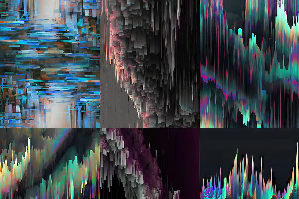 GLITCH SCULPTURES COLLECTION 12 gradient shapes collection 2