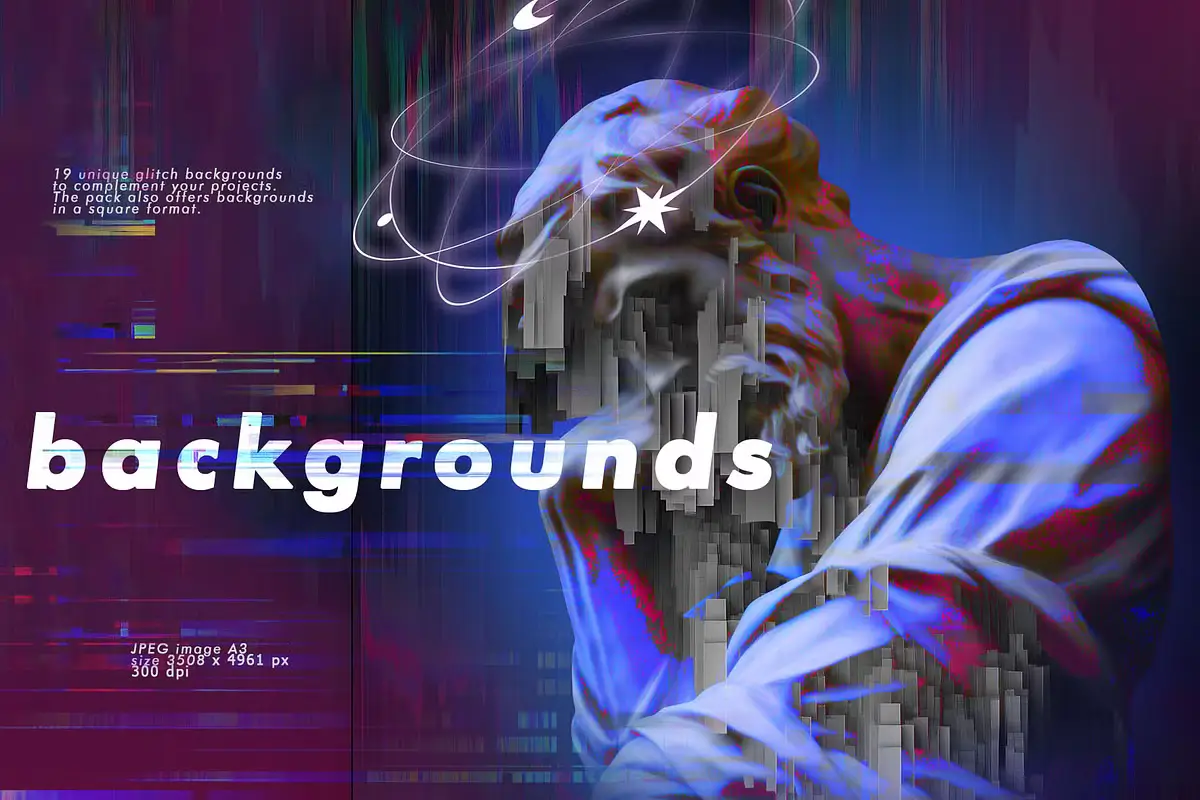 GLITCH SCULPTURES COLLECTION 9 gradient shapes collection 4