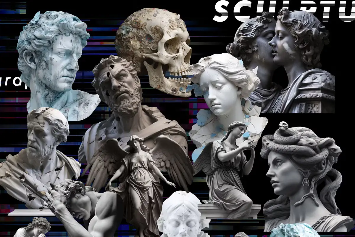 GLITCH SCULPTURES COLLECTION 16 gradient shapes collection 6