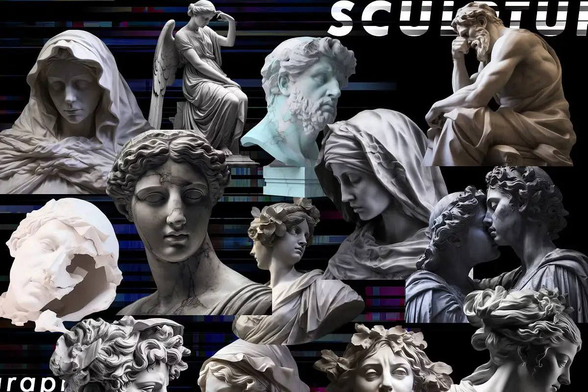 GLITCH SCULPTURES COLLECTION 13 gradient shapes collection 7