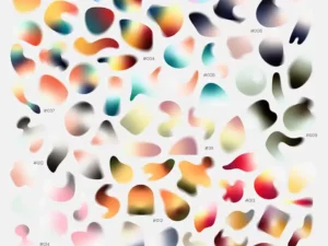gradient textures shapes 3d objects collection 8