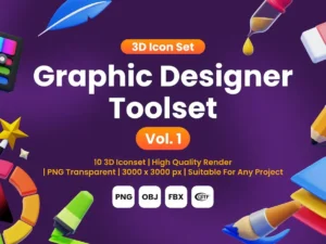 graphic designer tools 3d icons1