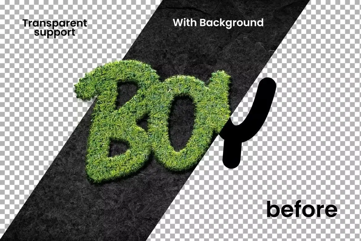 Grass Text Effect Realistic