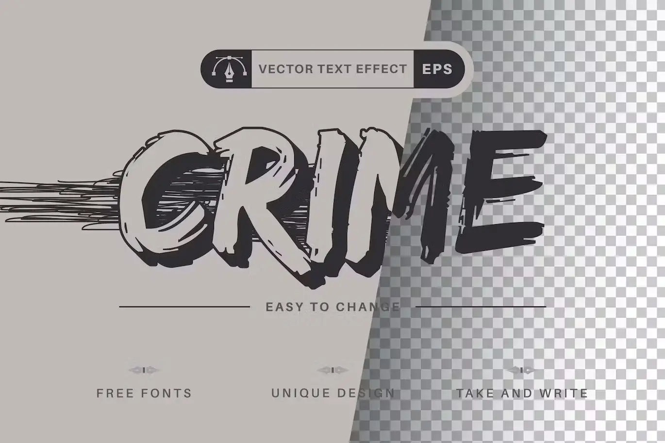 Grunge Crime - Editable Text Effect, Font Style