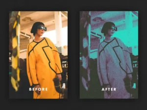 grunge halftone photo effect 3