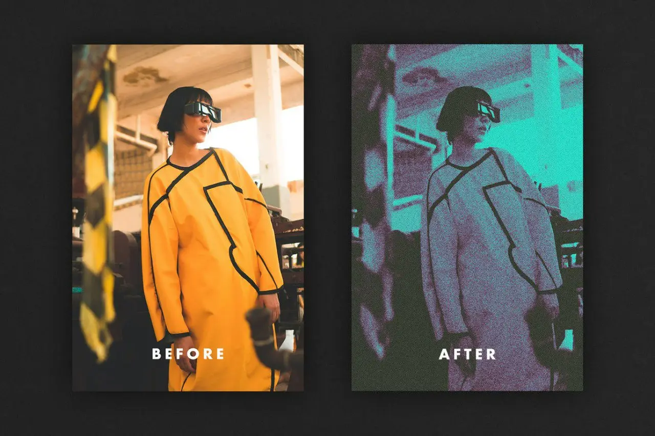 Grunge Halftone Photo Effect