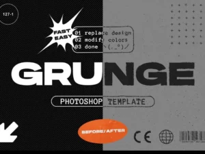 grunge text effect template