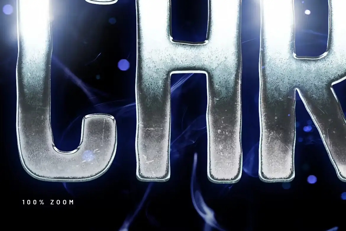 Grungy Chrome Text Effect