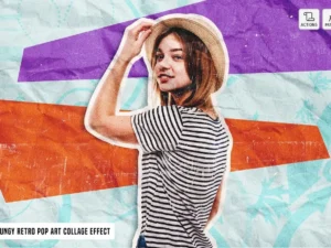 grungy retro pop art collage effect1