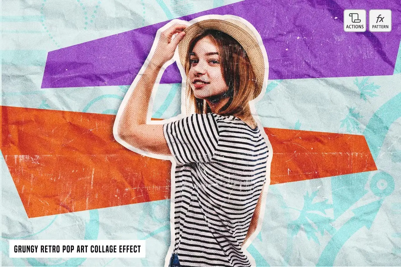 Grungy Retro Pop Art Collage Effect