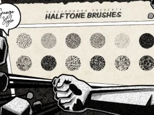 halftone grunge photoshop brushes 2