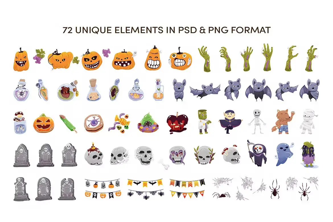 Halloween Graphics & Cartoon Clipart Pack 9 halloween graphics cartoon clipart pack02