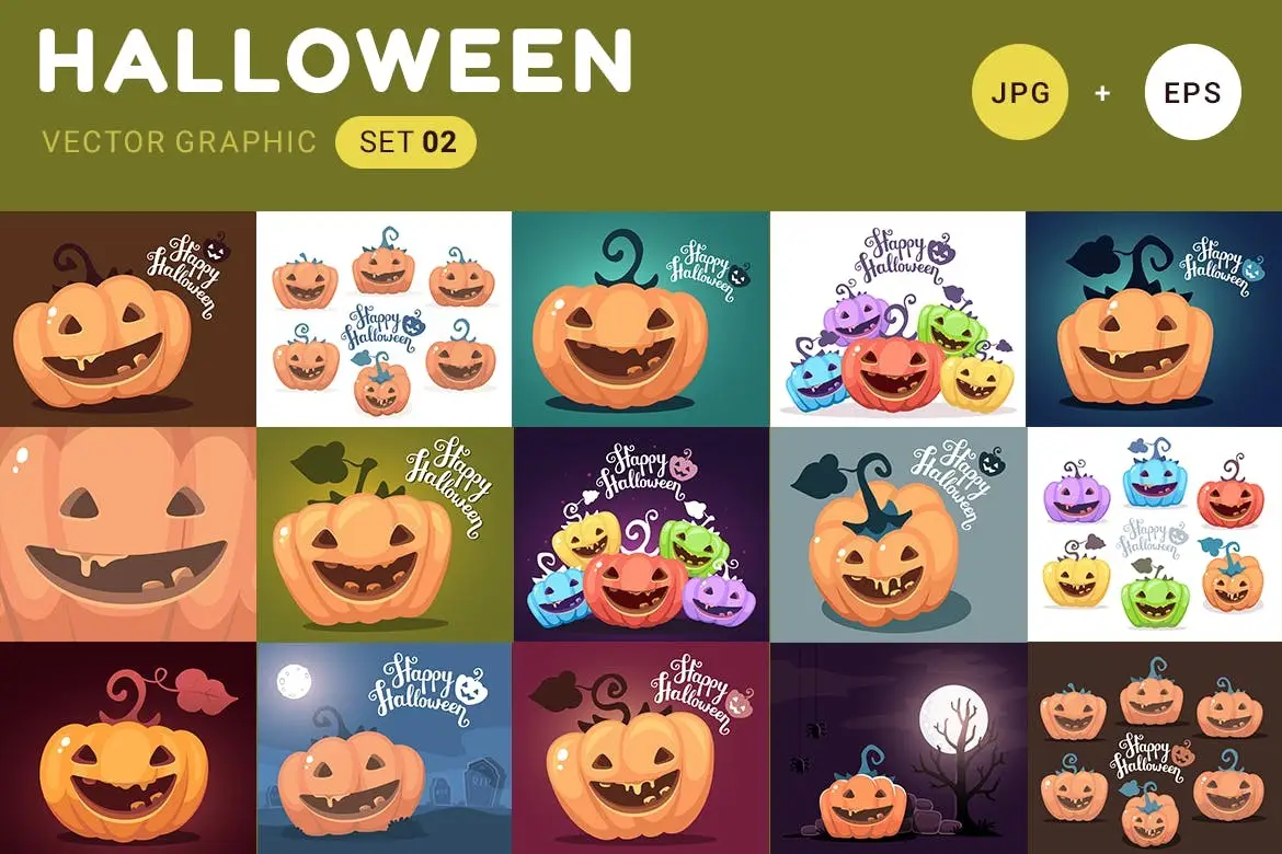 Halloween pumpkins 4 halloween vector graphic2