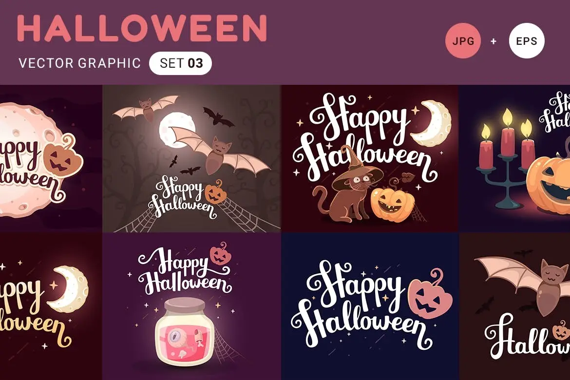 Halloween pumpkins 3 halloween vector graphic3