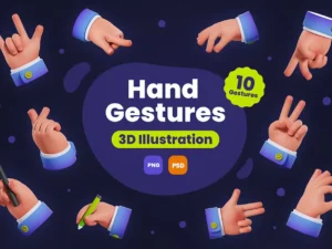 hand gestures 3d illustration1