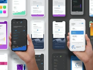 hand holding phone mockup minimal clay1