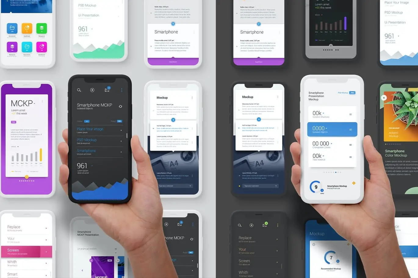 Hand Holding Phone Mockup Minimal Clay