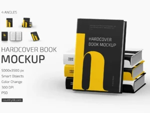 hardcover book mockup set1