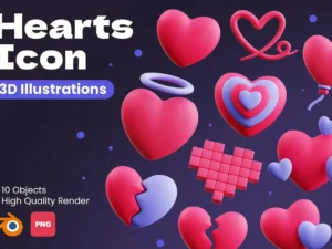 hearts 3d icon1
