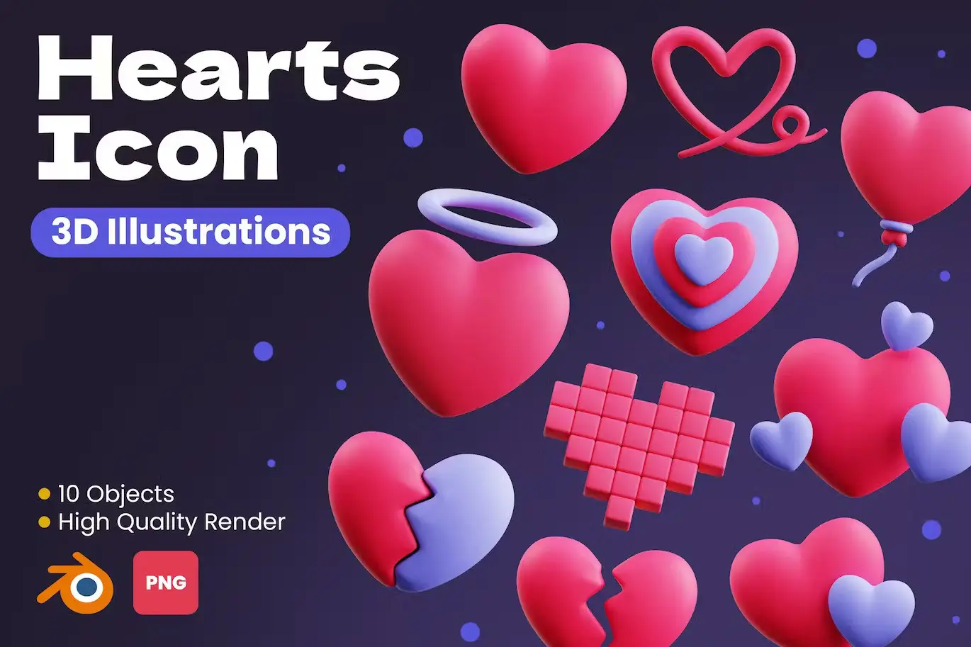 Hearts 3D Icon