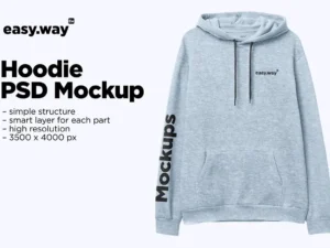 heather hoodie front view by easy way